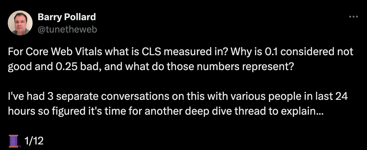 google on cls and core web vitals