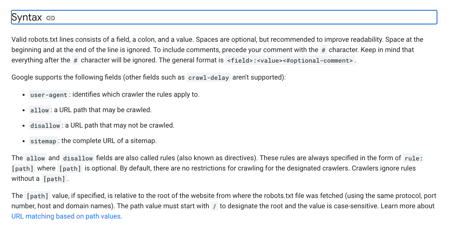 robots txt policy update