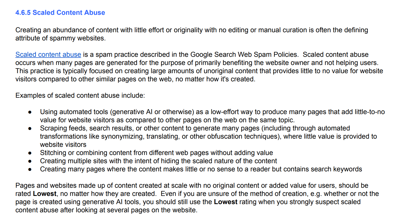scaled content abuse example