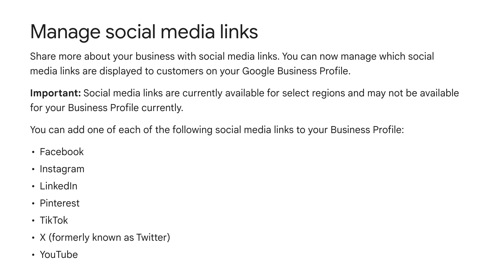 social media links to google business profiles