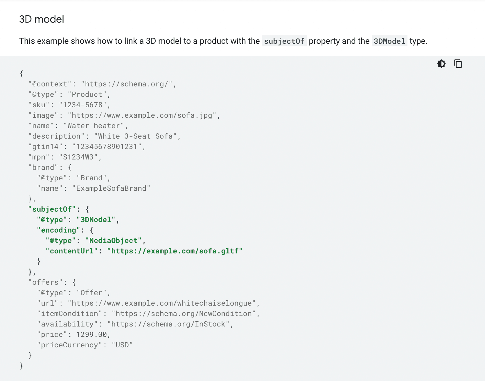 3d model structured data