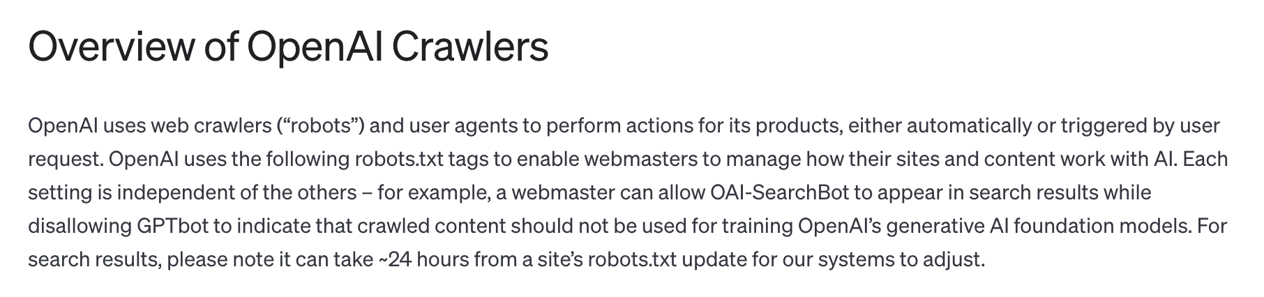 overview of openai crawlers