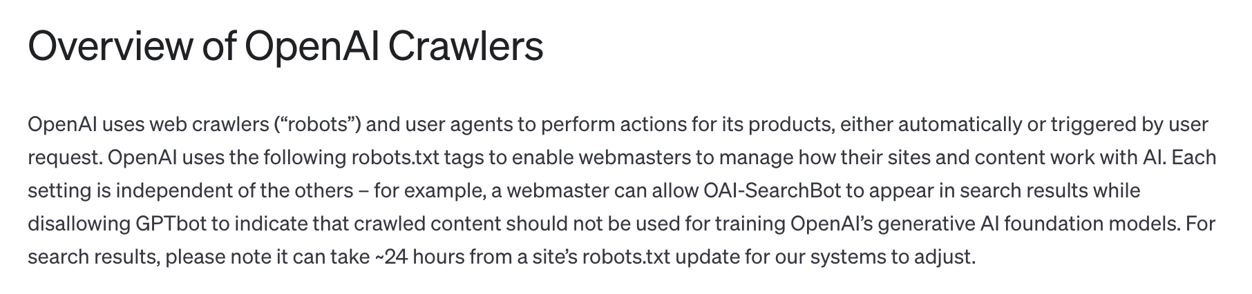 openai's crawlers dokumentation