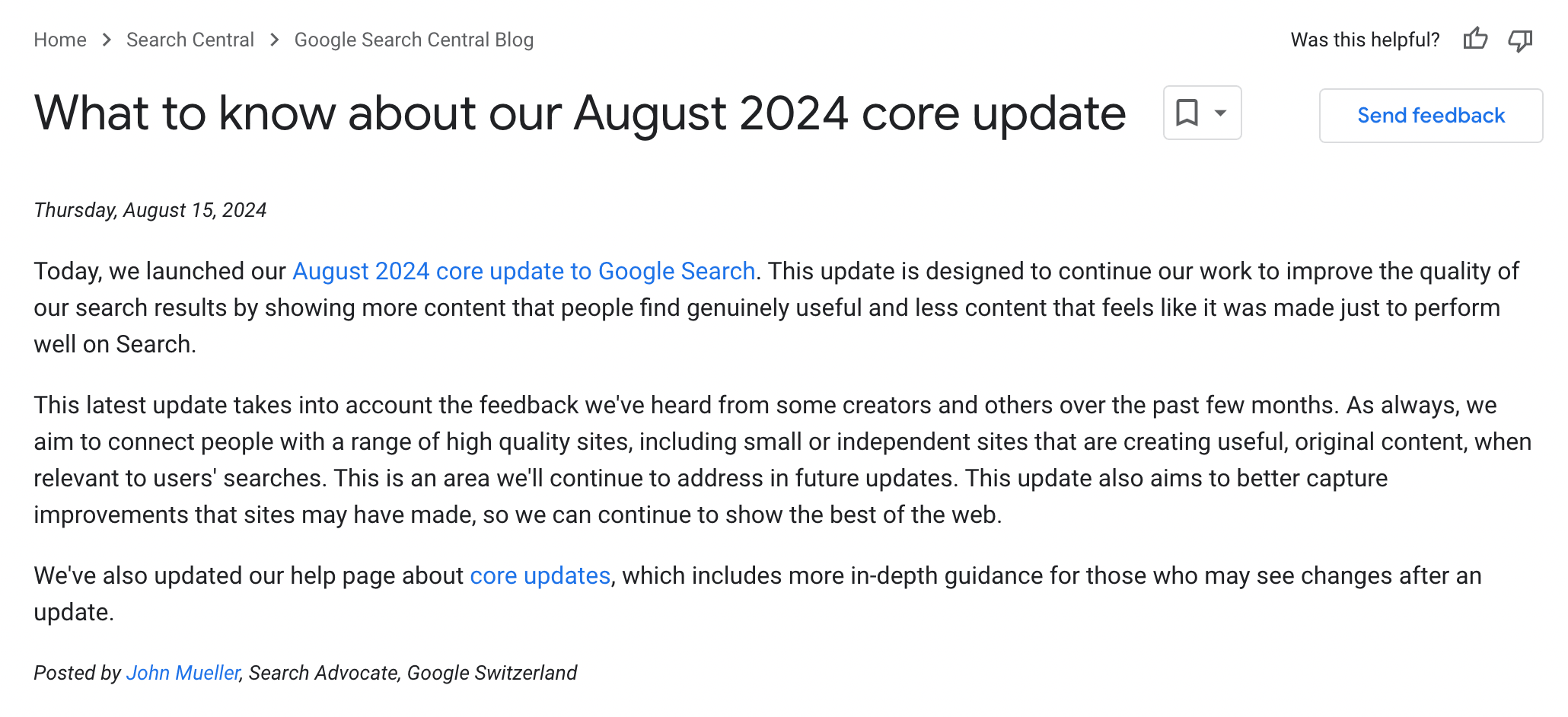 august 2024 core update