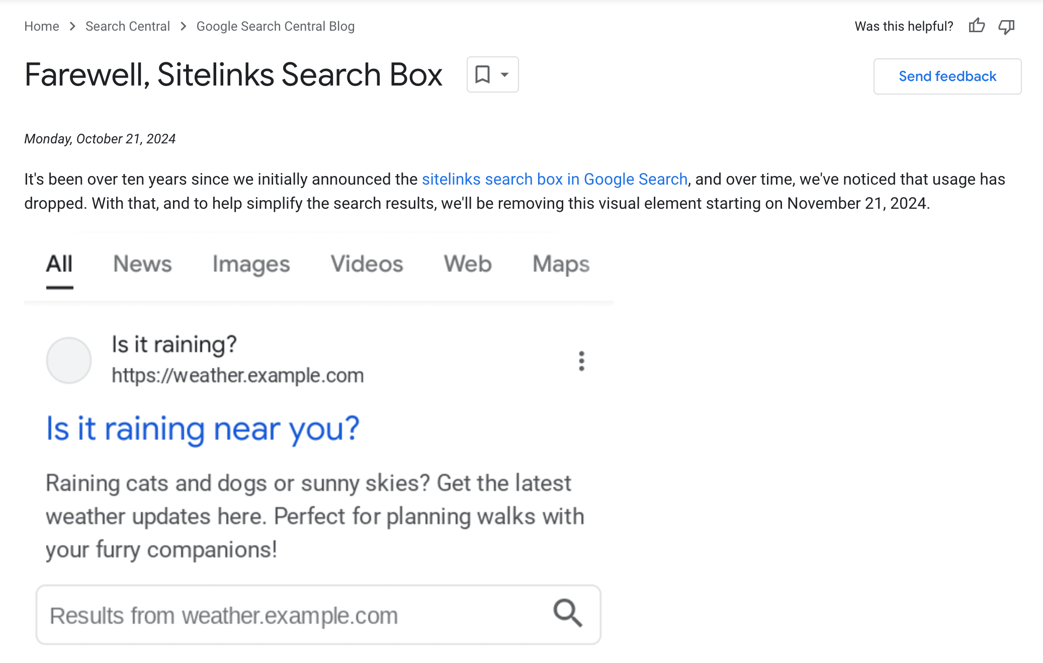 Google to Phase Out Sitelinks Search Box Functionality