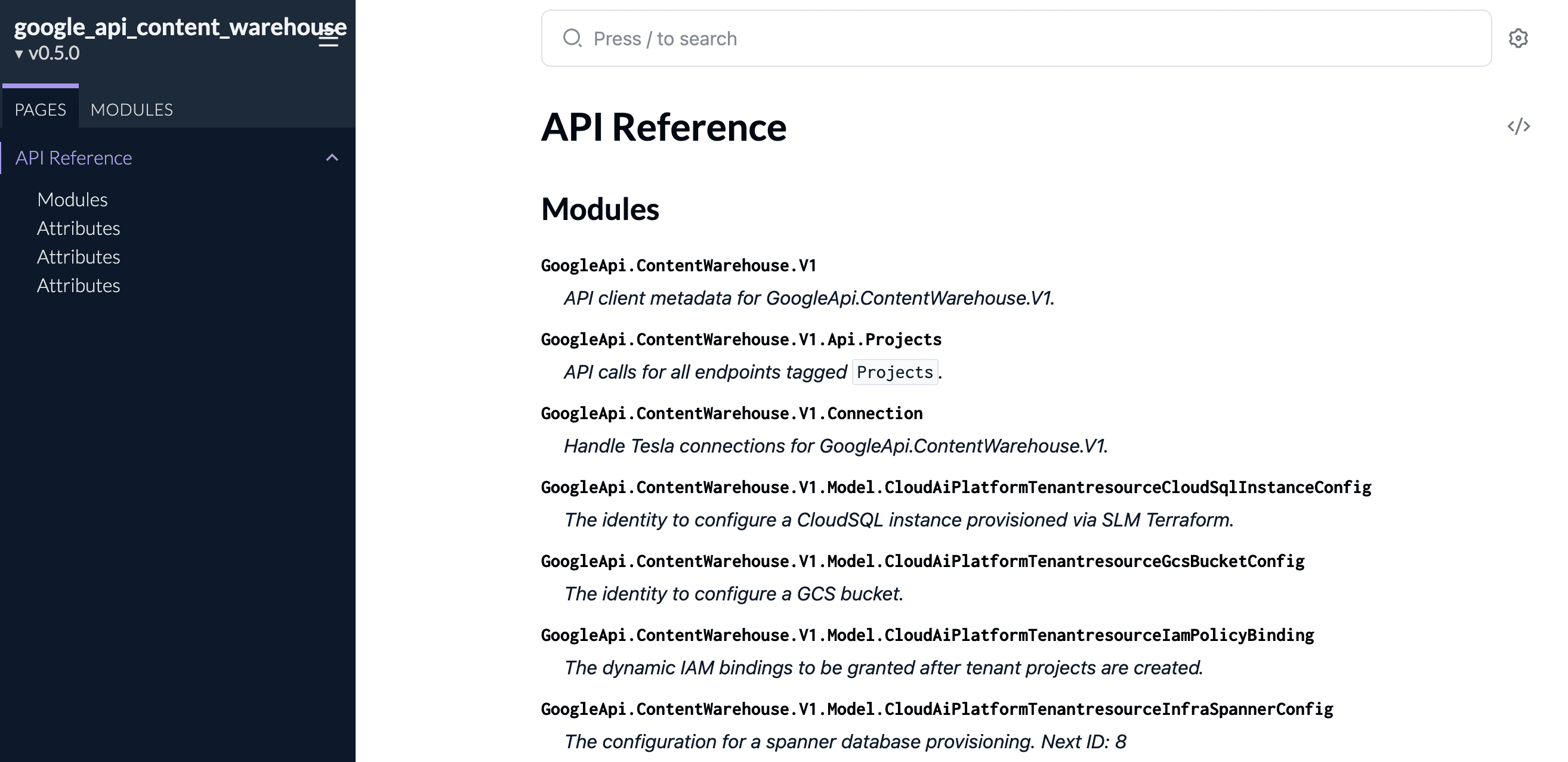 google api documentation leak