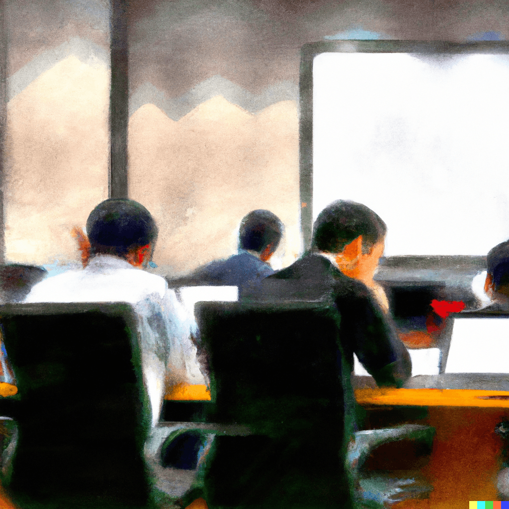 Men sitting in a room with their laptops open