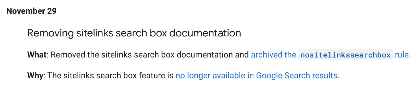 removing sitelinks search box documentation