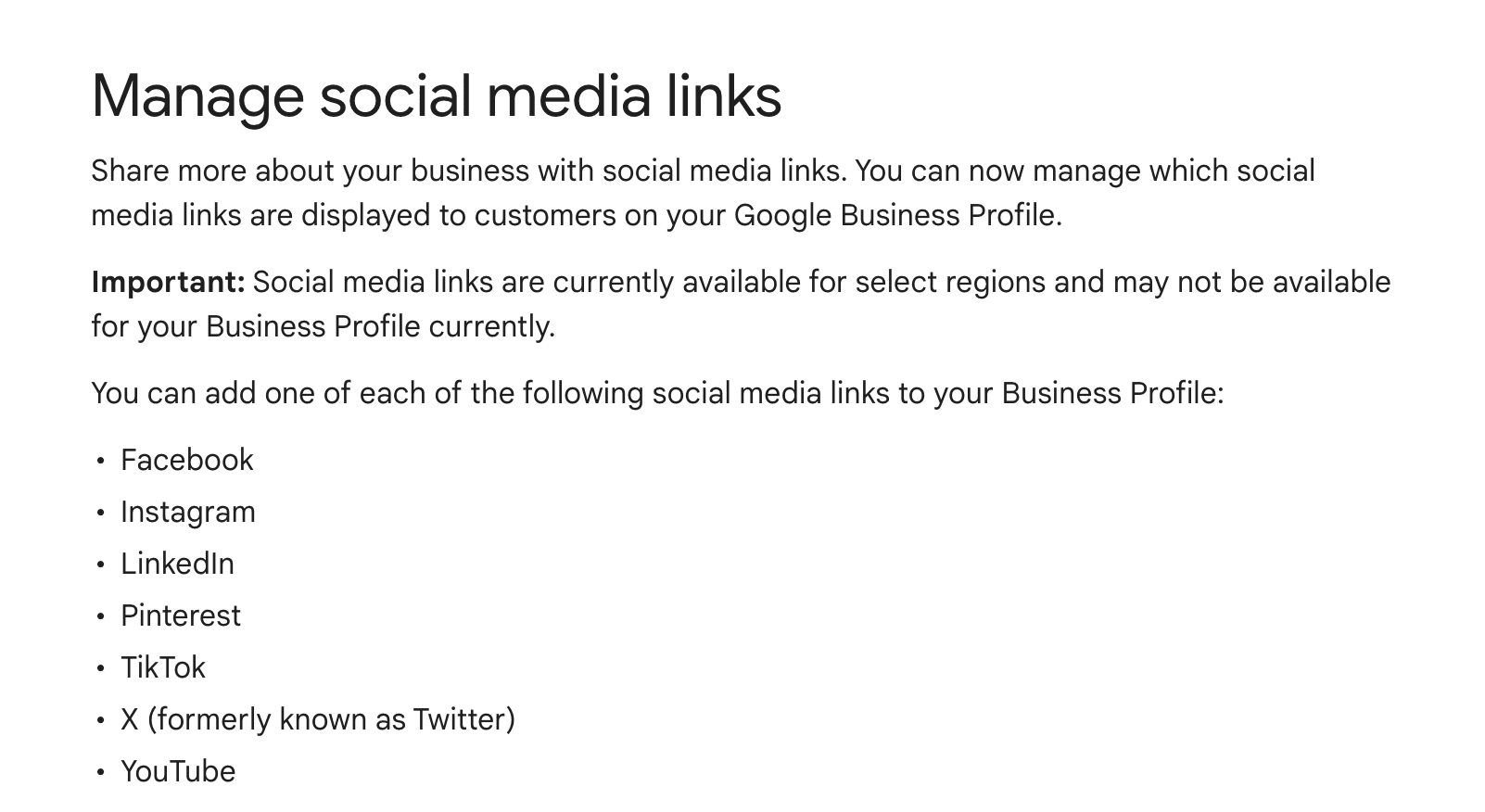 social media links to google business profiles